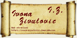 Ivona Živulović vizit kartica